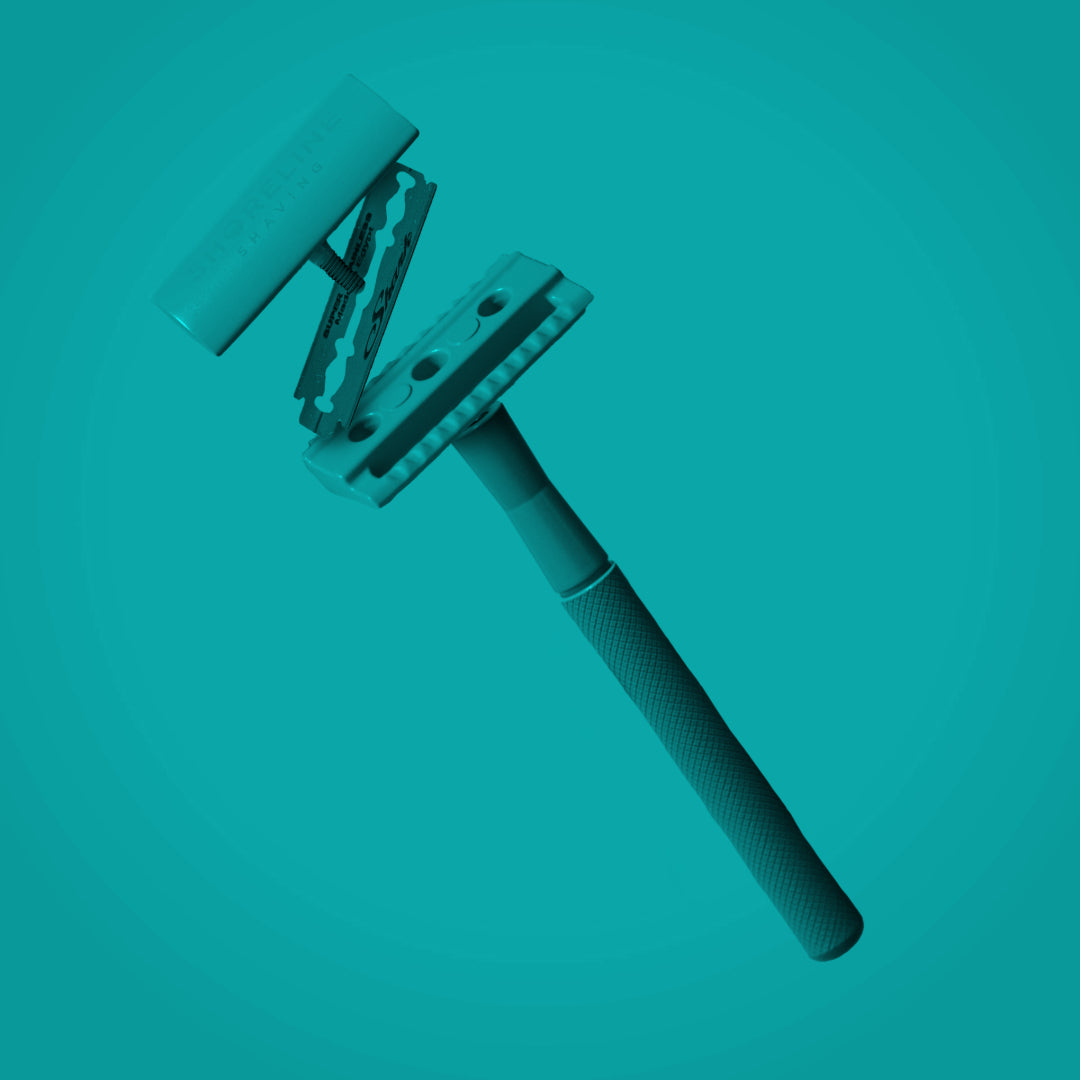 Teal safety razor shaving gift - Shoreline Shaving