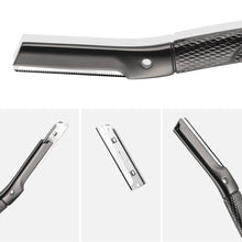 Load image into Gallery viewer, Closeup details of dermaplaning razor including blade and handle - Shoreline Shaving