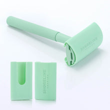 Load image into Gallery viewer, Razor protector with matching mint green razor - Shoreline Shaving