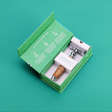 Load image into Gallery viewer, Chrome Silver Bamboo Razor Only Open Gift Box - Shoreline Shaving