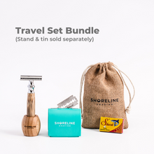 Load image into Gallery viewer, Travel Set - Silver Bamboo Safety Razor