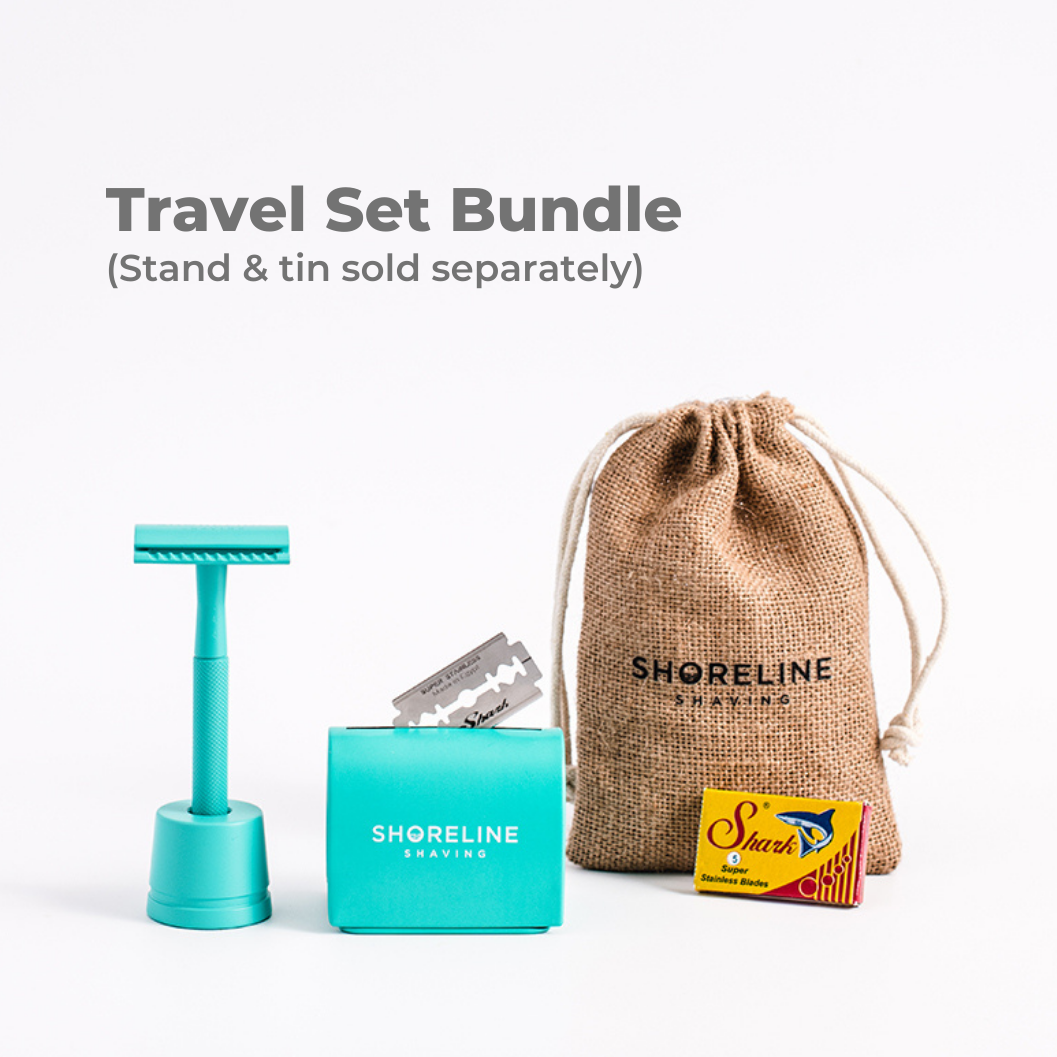 Travel Set - Teal Reusable Safety Razor