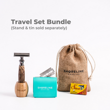 Load image into Gallery viewer, Travel Set - Gunmetal Bamboo Safety Razor