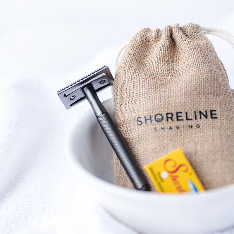 Safe Razor Set Matte Black Safety Razor Set - Blades & Travel Bag Included