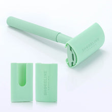 Load image into Gallery viewer, Razor protector with matching mint green razor - Shoreline Shaving
