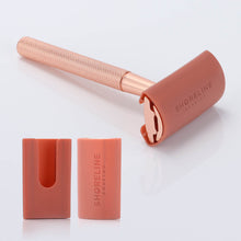 Load image into Gallery viewer, Razor protector with matching rose gold razor - Shoreline Shaving
