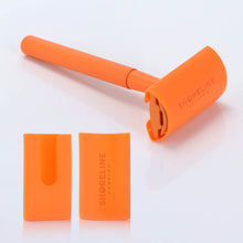 Load image into Gallery viewer, Razor protector with matching vivid orange razor - Shoreline Shaving
