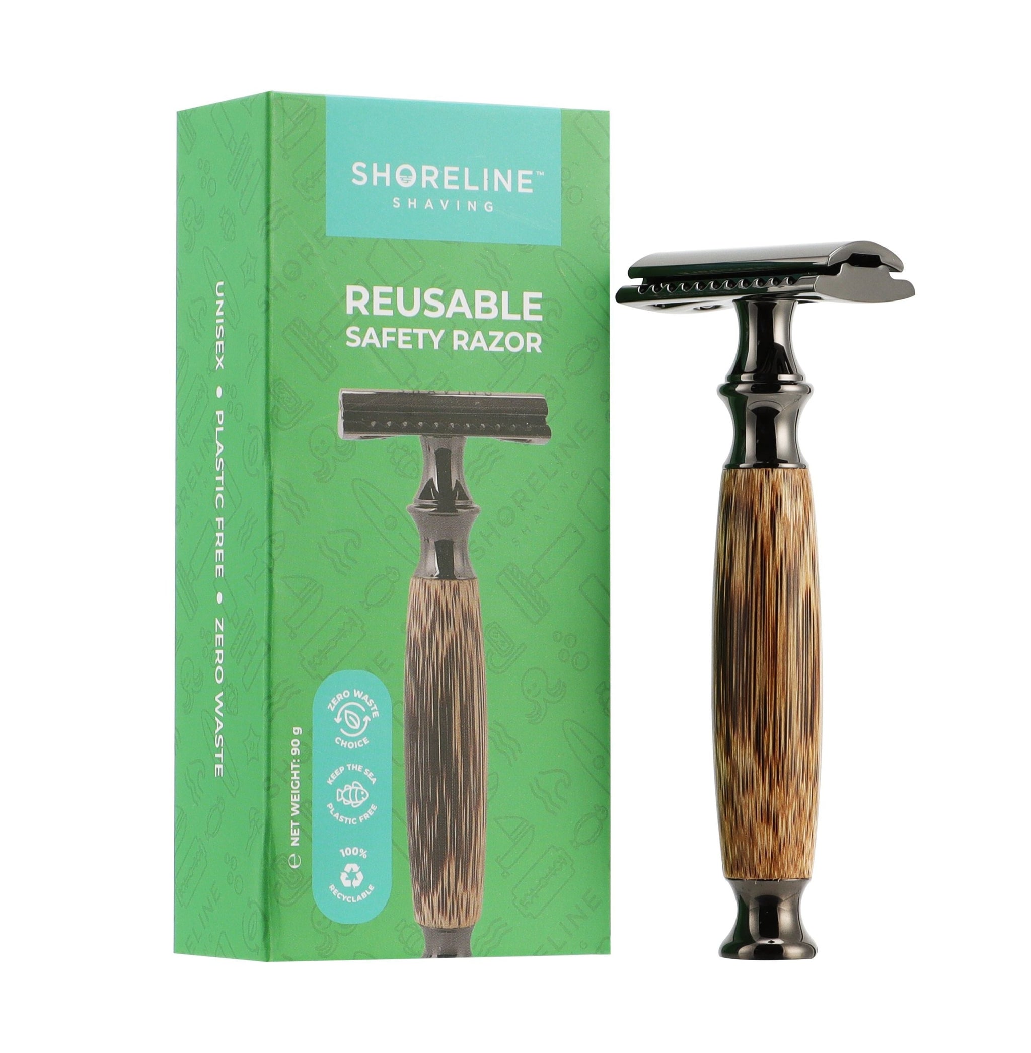 Gunmetal Bamboo Safety Razor Shoreline Shaving