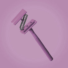 Load image into Gallery viewer, Purple safety razor deconstructed - Shoreline Shaving
