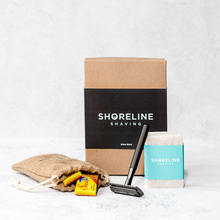Load image into Gallery viewer, Black safety razor shaving kit for beginners - Shoreline Shaving
