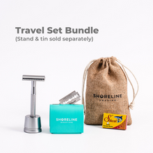 Load image into Gallery viewer, Travel Set - Silver Metal Safety Razor
