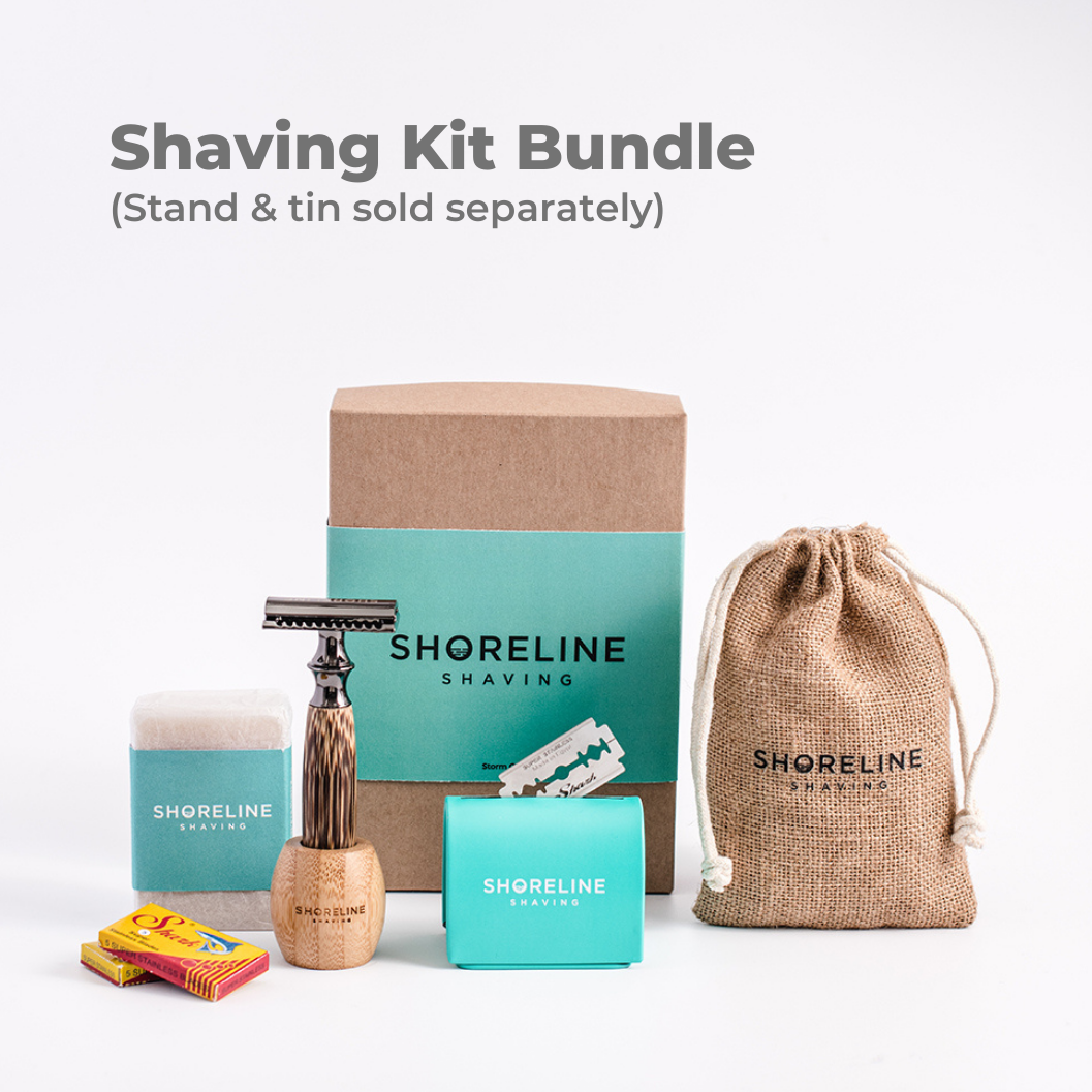 Shaving Kit - Storm Grey Bamboo Reusable Safety Razor