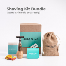 Load image into Gallery viewer, Shaving Kit - Storm Grey Bamboo Reusable Safety Razor
